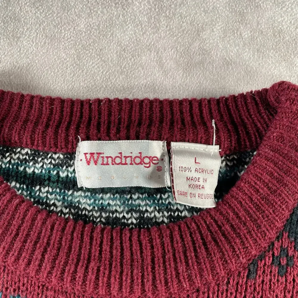 80’s Windridge Multicolor Multipatterned Acrylic Cozy Knit Sweater